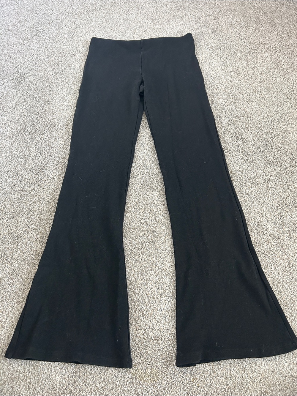 Black Flared Knit Pants - Women